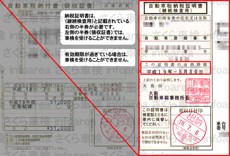 用 書 車検 納税 証明